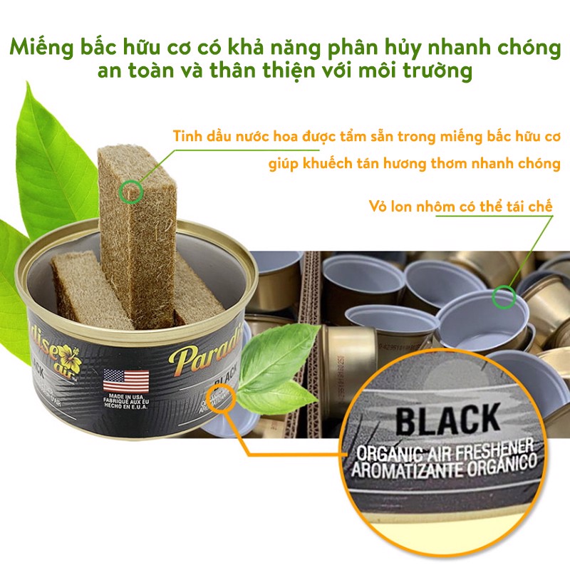 Sáp thơm ô tô Paradise Black - USA