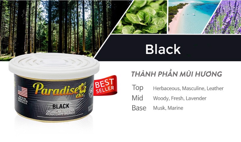 Sáp thơm ô tô Paradise Black - USA