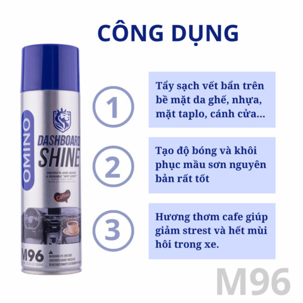 Xịt Dưỡng Bóng Nội Thất, Ghế Da Ô Tô Hương Cafe OMINO