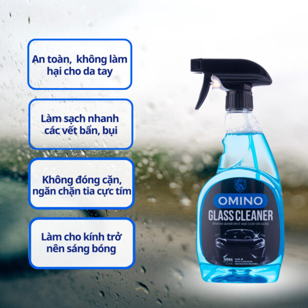 Bình Xịt Rửa Kính Xe Ô Tô OMINO M86 500ml, Làm Sạch Vết Bẩn, Tăng Độ Sáng Bóng Cho Kính Xe, Gương xe Dễ Dàng